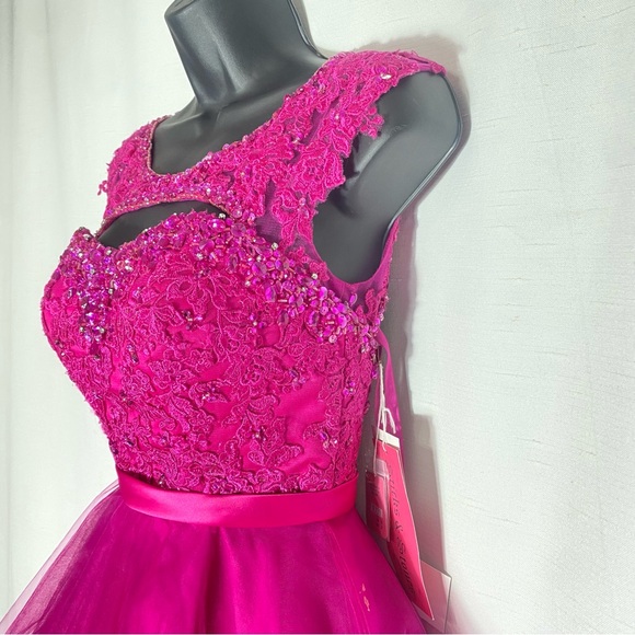 Fuchsia Homecoming Dresses,Short Homecoming Dress,Homecoming Dress for Teens sz0 - Picture 5 of 16